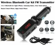 Hands Free 4 in 1 Bluetooth Car Kit FM Transmitter Car Charger USB Music Player