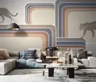 3D Leopard Geometric Wallpaper Wall Mural Removable Self-adhesive 937