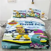 v913 Bed Sheets Cartoon Fireman Sam Toys Bedding Set Duvet Cover Bed Set Quilt Cover Pillowcase Comforter king Queen Size Boys Adult Bedding Set 3-Pie