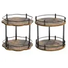 Turntable Tray 2 Tier Rotating Spice Rack Organizer for Table Cabinet Pantry