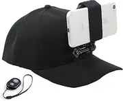 OCTO Mount - Baseball Hat Compatible with Smartphone/Cellphone/GoPro Camera Head Mount with Remote iOS/Android Bluetooth Shutter. Any Phone or GoPro Camera Fits, Regardless of Case.