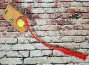 BNWT Doggie Ball Thrower Launcher With Red and Yellow Tennis Ball 48cm Dog Toy