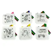 6 x Kids Craft DIY Tote Bag Colour In Own Bag W/ Colour Marker Art Paint Drawing