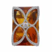 Awesome Vintage Style with Emerald Cut Orange Lab Created Citrine Women's Ring