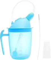 Spill Proof Cup for Elderly, 350ml Anti Leakage Elderly Spill Proof Cup, Multifunctional No Spill Feeding Mug for Water, Milk, and Soup