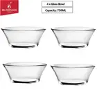 Set of 4 x Glass Mixing Bowls 750ml Kitchen Salad Serving Dessert Fruit Bowls