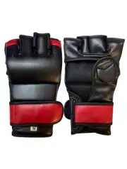 Fingerless MMA Gloves –Leather Training, Sparring, Boxing Gear for men and women