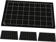 IWOWHERO Cutting Mat with Grid Iron Material 4pcs Crafting Sewing Metal Strip Holder Nonslip Black