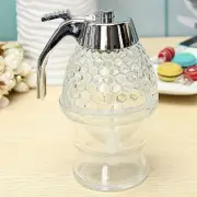 Honey Jar Juice Pot Dispenser 200ML Container Transparent Syrup Storage B.pi