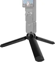 Geekria Metal Mini Tripod for Action Camera, Desktop Tabletop Stand Compact, Portable Travel, Compatible with DJI Osmo Pocket 3, Action 5 Pro Camera (Small/Black)
