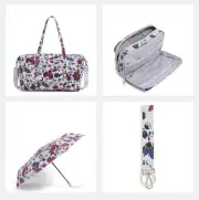 Vera Bradley Deluxe Travel Tote Vineyard Floral + Organizer Umbrella Keychain