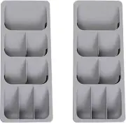 2 - SOMIER Expandable Kitchen Drawer Organizer Cutlery Trays Gray