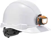 Hard Hat with Light, Cap Style, Ratchet Suspension, Class E, Ergodyne Skullerz 8970LED,White, Medium