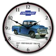 1957 Chevrolet Truck, Lighted Backlit LED Clock GM Licensed Free Shipping
