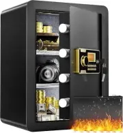 YITAHOME 2.8 Cu ft Safe Box Fireproof Waterproof, Electronic Ft, Black