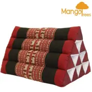MANGO TREES Thai Triangle Pillow Backrest Cushion Kapok Filled RedEle