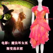 Movie2024 Wicked Galinda Cosplay Costume Princess Dress Halloween Gradient Skirt