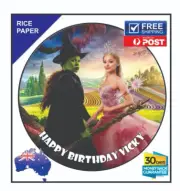 Wicked Edible Rice Paper Image Cake Birthday Party Topper 19cm round