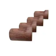 4PCS Wood Hooks Wall Mounted, Black Walnut Coat Hook Wall Mount - Handcraft h...