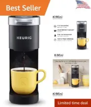 K-Mini Single Serve Coffee Maker - Fits Anywhere, Perfect Amount - 12oz - Black