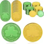 100PCS St Patricks Day Gold Coins,Lucky Coin,St Patricks Day Lucky Coin,St Patricks Day Accessories,St Patricks Day Decorations,Shamrock Gold Coins,Irish Party Favors Supplies