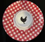 Chip & Dip Tray Platter Haynes Besco Chicken Red & White Melamine NEW