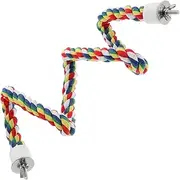 JUMPLAWN Parrot Play Stand Bird Toys with Cotton Rope Ladder Rotating Toy for Parrots