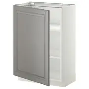 METOD base cabinet with shelves, white/Bodbyn grey, 60x37x80 cm