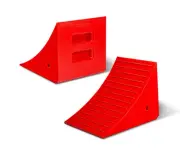 Roadblock Impact-Absorbing Industrial Urethane Wheel Chock, 1 Orange Chock,...