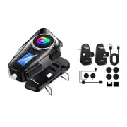 Bluetooth Headset maximum 32G Motorcycle Intercom Helmet LCD Waterproof