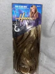 Retro Disney Hannah Montana Pop Star Wig NEW Miley Cyrus Blonde Sequins Headwrap