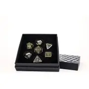 LPG Dice Set - Metal RPG Draco Bright Black/Gold
