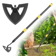 Garden Hoe 41-55 inch Adjustable Handle, Heavy Duty Triangle Hoe Durable Mask...