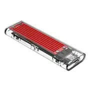 [TCM2-C3-RD] NVMe M-Key M.2 SSD to USB-C 10Gbps Enclosure Transparent Red