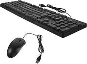 Gadpiparty 1Set Wired Keyboard and Mouse USB English Letter Keyboard with Quiet Operation Computer Accessory for Home Office and Cafe Use