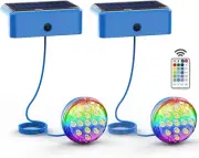 Solar Pool Lights, Underwater Pool Solar Lights with Remote, IP68 Waterproof Swi