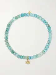 [Sydney Evan] Sydney Evan - Small Eye 14-karat Gold, Larimar And Diamond Bracelet - One size One size Gold
