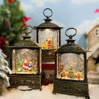 在飛比找樂天市場購物網優惠-聖誕裝飾 小紅書同款圣誕老人雪人下雪風燈八音盒擺件飄雪水晶球