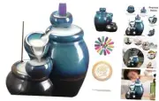 Cascading Basins Backflow Incense Burner, Ceramic Incense Holder Waterfall