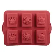 Trudeau Structure Silicone Holiday Mini Loaf Pan Red Snowflake Soap Bomb