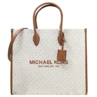 在飛比找momo購物網優惠-【Michael Kors】MIRELLA 經典MK印花拼接