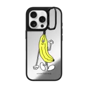 iPhone 16 Pro Mirror Ring Stand Case MagSafe Compatible Stefan Marx- Banana (Black Outline)
