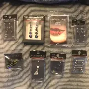 Lot of 8 Packs of Misc Body Jewelry Tapers Labret Bars Curve + More - 25+ Pieces