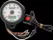 DS MPH 2.4in White Face Mini Electric Speedo Odom Dyna Super Glide 99-03