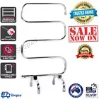 Electric Portable Heated Towel Rail Warmer Dryer Rack Free Standing White