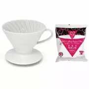 NEW HARIO V60 02 DRIPPER 100 FILTER PAPER CERAMIC Coffee Cup Pour Over Brewer
