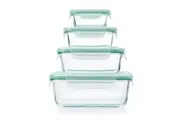 OXO Good Grips 4-Piece Smart Seal Glass Rectangular Container Set
