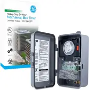 GE 24-Hour Mechanical Pool Timer Switch for Pumps & Heaters, 40A Capacity