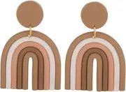 [LIFKOME] 1 Pair U Shaped Clay Earrings Dangle Earrings Boho Rainbow Earrings Drop Earrings Colored Clay Earrings Jewelry for Women Earrings for Women Orrous Polymer Clay Bohemian Women's
