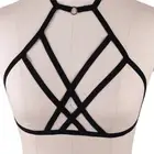 Black Sexy Elastic Bra 90's Cupless Lingerie Goth Elastic Harness Belt Lingerie